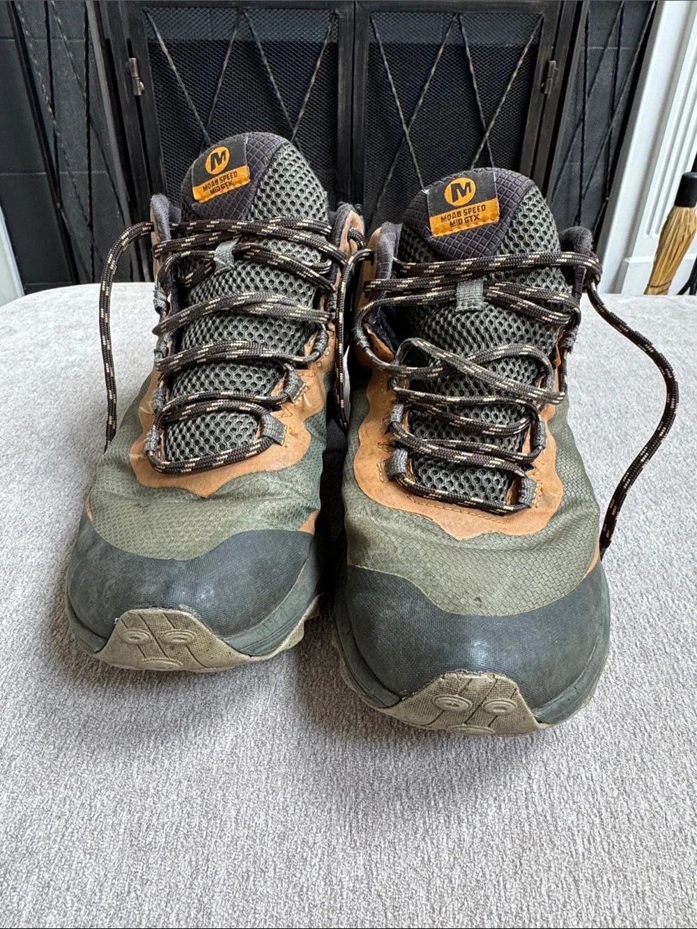 Merrell Olive Green and Brown Gore-Tex Mid Hiking Boots